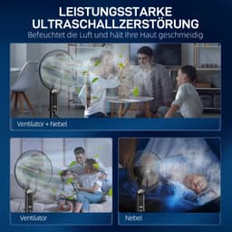 NordHaus Staande Ventilator met Waterkoeling - Luchtbevochtiger - Mistventilator - Ultrasone Verkoeling - Zwart 120 cm — thumbnail 4