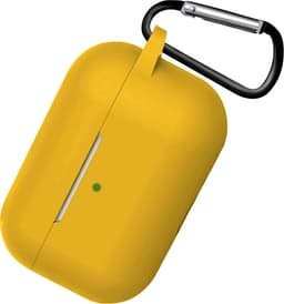 Hoesje - Geschikt voor Apple AirPods 3 - met Clip - Siliconen Hoes - Silicone Case Cover - Geel — thumbnail 4
