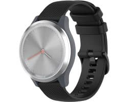 Strap-it siliconen horlogebandje 18mm geschikt voor Garmin Vivoactive 4S / Vivomove 3S / Venu 2S (zwart) – flexibel en comfortabel smartwatch bandje – waterbestendig en verstelbaar