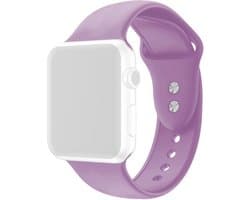 By Qubix - Geschikt voor Apple Watch bandje - Siliconen sportbandje - Lichtpaars - Dubbele druksluiting - Geschikt voor Apple Watch 44mm / 45mm / 46mm / 49mm (Ultra 1,2 en 3) - Smartwatch bandje - siliconen sport bandje - smartwatchbandje