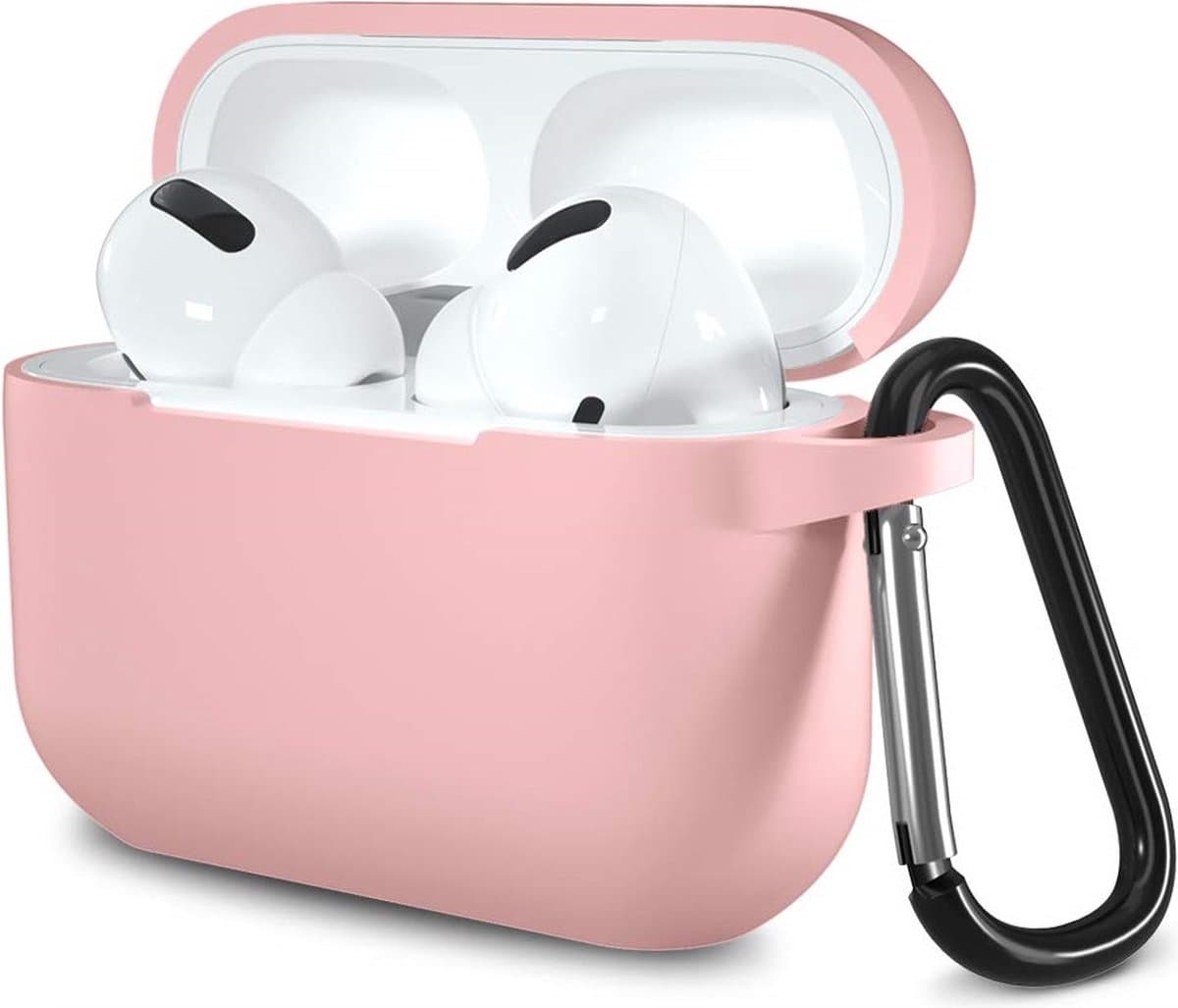 Hoesje geschikt voor Airpods Pro 2019 - Schokbestendig siliconen Case Silicone met clip - Roze — afbeelding 1