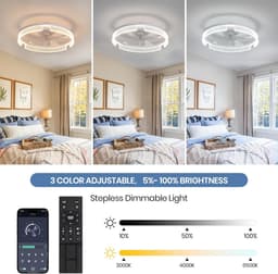 Plafondlamp met Ventilator - Plafondlamp met Ventilator LED - Plafondventilator - Ventilator Afstandsbediening - App - LED — thumbnail 1
