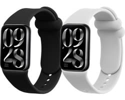 kwmobile horlogebandje geschikt voor Xiaomi Smart Band 8 Pro / Band 9 Pro / Redmi Watch 5 / Redmi Watch 4 polsband - Smartwatch bandje van TPU - Activity tracker horloge band in zwart / wit