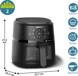 Philips 2000 Series Airfryer - NA210/00 - Kijkvenster - RapidAir - 3.2L - Tot 3 Personen - Zwart — thumbnail 8