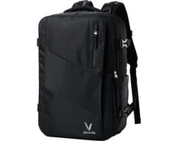 HEANVER Prestige Elite - Reistas handbagage - Weekendtas - 15.6 inch laptop Rugzak - Backpack Waterafstotend - 59 liter tas - Zwart / Antraciet