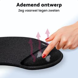 Lynnz® Muismat met polssteun ergonomisch zwart | gel - anti RSI - ergonomische muismat - muis - muismatten - rechtshandig - gaming - kantoor — thumbnail 3