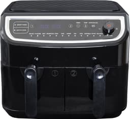 Gastronoma Dubbele Heteluchtfriteuse XL - 9L - 2 manden - 2400W Airfryer - 18290003 - Zwart — thumbnail 8