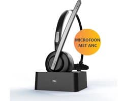 Professionele Draadloze Headset - Headset met Microfoon - Headset Draadloos - Noise Cancelling Hoofdtelefoon - Bluetooth Koptelefoon - Wireless Headset - Geschikt voor PC, Laptop, Telefoon