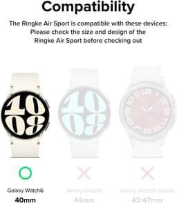 Ringke Air Sports Geschikt voor Samsung Galaxy Watch 6 40MM - Hoesje TPU - Zwart — thumbnail 7