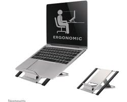 Neomounts NSLS100 laptop- of tablet standaard - 10-22" - universeel - 6 hoogteposities - opvouwbaar en lichtgewicht ontwerp geschikt voor hybride werk - Incl. opberghoes - zilver