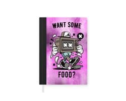 Notitieboek - Schrijfboek - Televisie - Paars - Vintage - Notitieboekje klein - A5 formaat - Schrijfblok