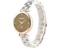 Stalen Smartwatch bandje - Geschikt voor Garmin Lily stalen band - zilver - Strap-it Horlogeband / Polsband / Armband