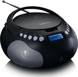 Lenco SCD-331BK Draagbare CD Speler - Radio met Bluetooth, MP3 en USB - Werkt op Batterijen en Netstroom - Zwart — thumbnail 2