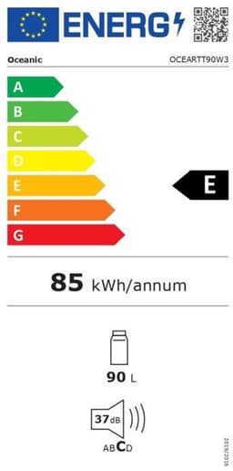 OCEANIC Tafelmodel koelkast | 90L | 37dB | | L44,5 x D47,5 x H85 cm | Wit | Energielabel E — thumbnail 7
