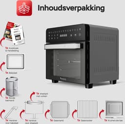TurboTronic AFO14 Airfryer XXL en Vrijstaande Oven - Insclusief Draaispit - Mini Oven - Zwart — thumbnail 7