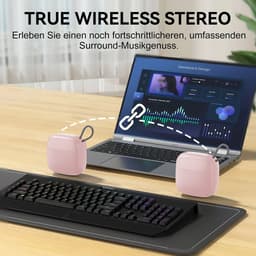 Draagbare Bluetooth Speaker - Draadloze Muziek Box - met HiFi stereogeluid - USB/Micro SD-kaart/AUX-ingang - voor feest, thuisbioscoop, game theater - Roze — thumbnail 5