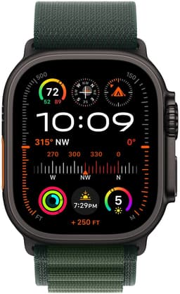 Apple Watch Ultra 2 GPS + Cellular 49mm Black Titanium Case with Dark Green Alpine Loop - Medium — thumbnail 1