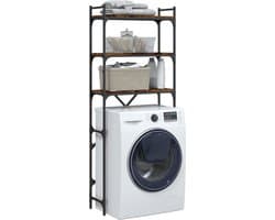 Wasmachine rek - Opbergrek - Wasmachine meubel - Opbouwmeubel - Toilet Rek - 67x25x163 cm - Hout - Gerookt Eiken
