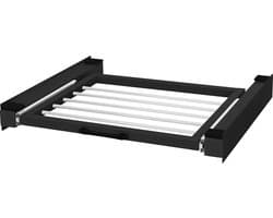 Tussenstuk voor wasmachine en droger – Universeel tussenbouwframe met verlengbare waslijn 60,5x54,5 cm in zwart ML design