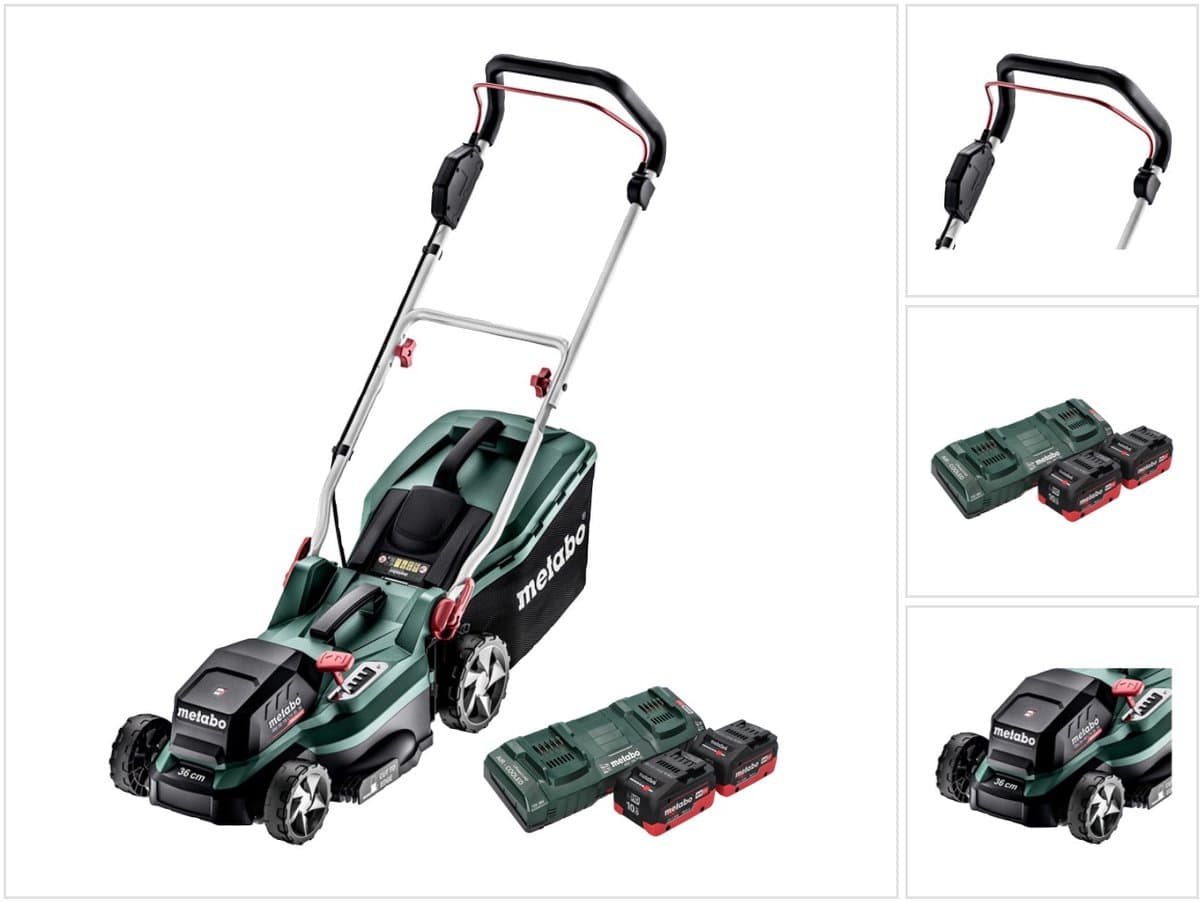 Metabo RM 36-18 LTX BL 36 Accu grasmaaier 36 V ( 2x 18 V ) LTX Brushless + 2x accu 10.0 Ah + dubbele lader — afbeelding 1