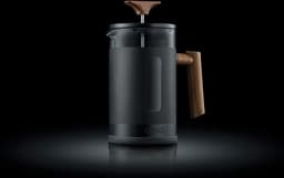 Graef Cafetière 800 ml. Glazen kan met zwart metaal en houten details — thumbnail 3