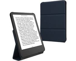 kwmobile E-readerhoesje voor Amazon Kindle Paperwhite (2024)/Colorsoft cover - E-reader Hoes met standaard - Van Kunstleer in donkerblauw