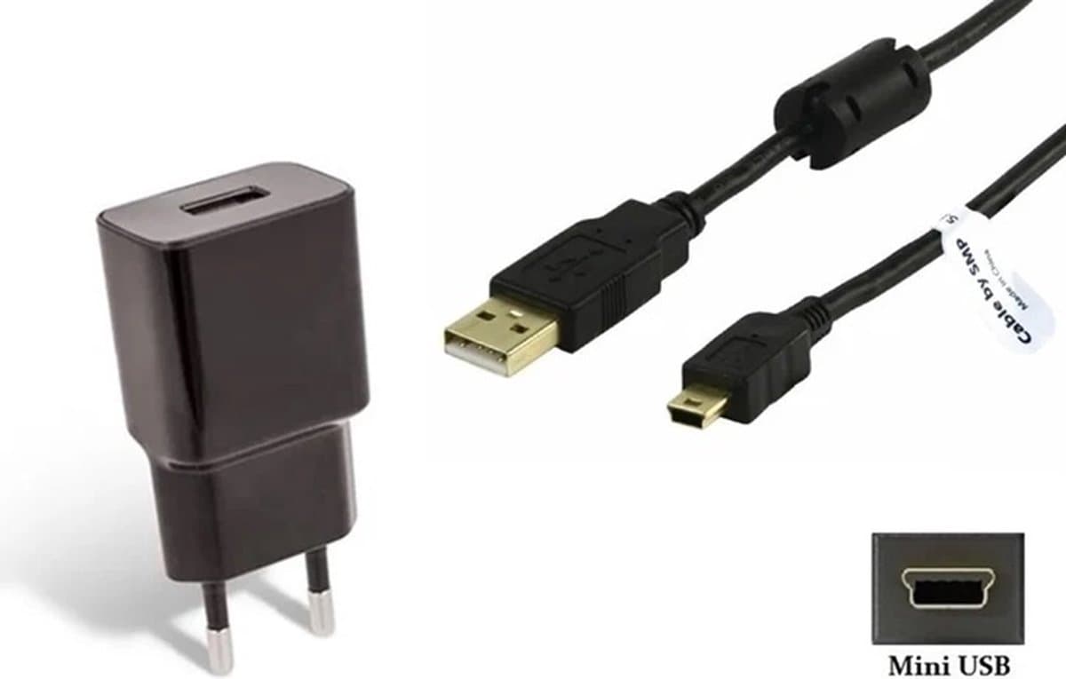 OneOne 2A lader + 1,8m extra sterke Mini USB kabel. Universele oplader adapter past op Garmin DASH CAM 10, 20, 30, 35, VIRB Ultra 30, VIRB X, VIRB XE, VIRB Elite, VIRB, Nuvifone G60, Quest, Quest 2 — afbeelding 1