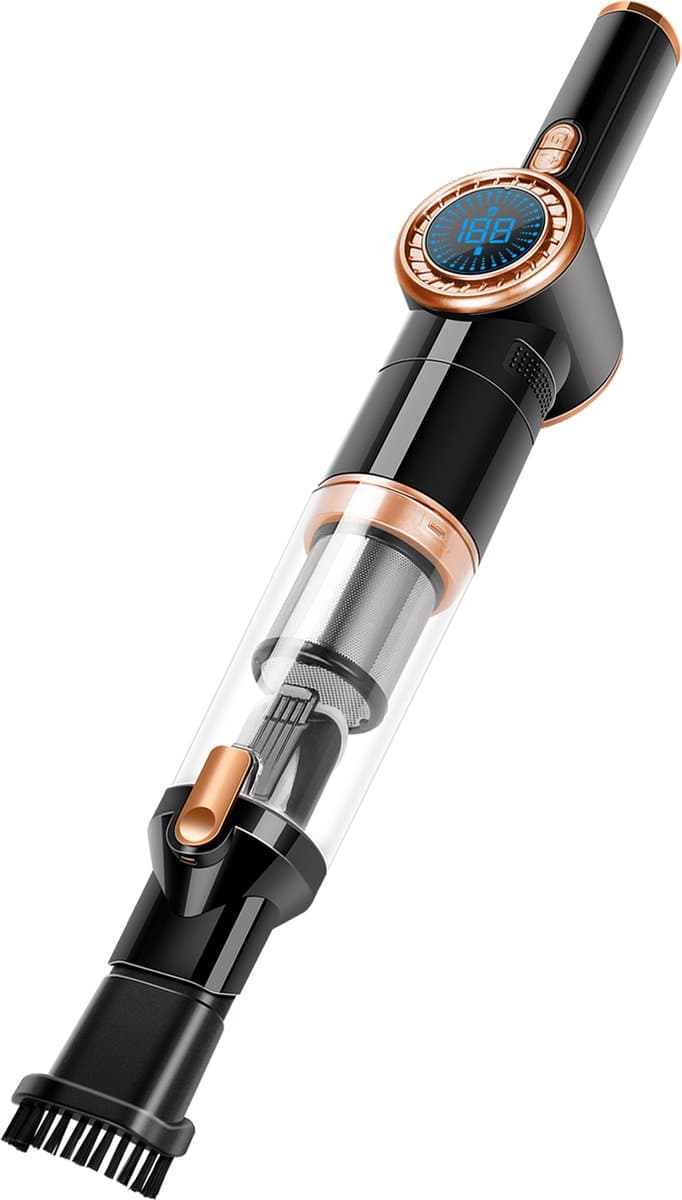 TurboTronic CT20 Digitale Kruimeldief - Handstofzuiger - Zwart/Goud — afbeelding 1