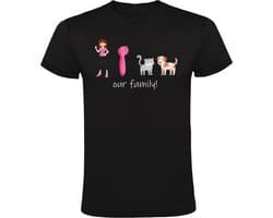 Family T-shirt Heren | hond | kat | familie | airfryer | vrouw | zelfstandig | gezellig |