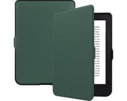 Hoes Geschikt voor Kobo Nia Hoesje Bookcase Cover Hoes - Hoesje Geschikt voor Kobo Nia Hoes Cover Case - Donkergroen