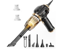 Draagbare Mini Auto Stofzuiger - Draadloos Oplaadbaar met LCD Scherm voor Auto & Thuis