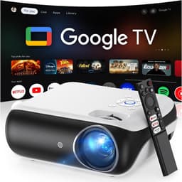 Beamer - 4K Projector - Google TV Official - 1000 ANSI Lumen - 1080P Full HD - Dolby Audio - WiFi 6 - Bluetooth 5.2 - Home Cinema - Spraakbesturing - Netflix Prime Video YouTube — thumbnail 1