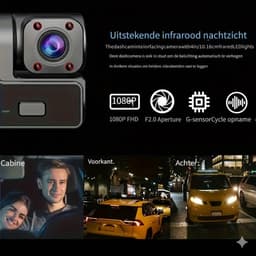 1080p Dashcam voor Auto met Infrarood Nachtzicht, Ingebouwde Audio, 32 GB Geheugenkaart, Loop Recording en Parkeermodus – Voertuigbeveiligingscamera voor Continu Bewaken — thumbnail 3