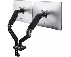 Monitor arm 2 schermen-Verstelbaar - Draai, Kantel en Zwenkbaar - Dubbele Monitor Beugel- Bureau standaard-14-32 inch-Zwart