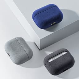 GoldStandard - Alcantara Hoesje geschikt voor Airpods Pro 3 - Alcantara Airpods Case - Nardo Grey — thumbnail 3