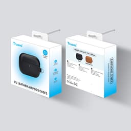 Trusmi CF05-06 Leren AirPods 3 Case Cover Zwart – Premium Bescherming voor AirPods 3, Perfecte Pasvorm — thumbnail 2
