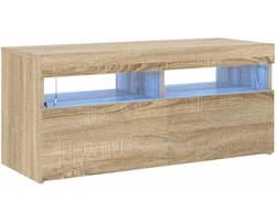 TV Meubel met LED Verlichting Sonoma Eiken - Compact & Modern Dressoir