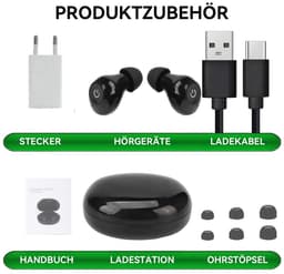 Zwart hoortoestel, digitaal hoortoestel, heldere geluidsversterking, meerdere standen, lange batterijduur. — thumbnail 3