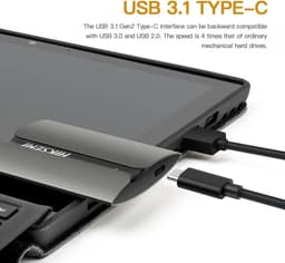 Draagbare Externe SSD 512GB USB 3.1 Type-C Hoge Snelheid voor PC en Telefoon — thumbnail 5