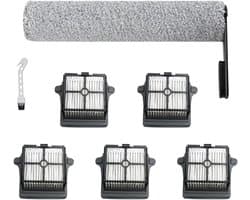 Reserveonderdelen - 7 stuks - geschikt voor Tineco FLOOR ONE S7 PRO - FLOOR ONE S6 - FLOOR ONE SWITCH S6 - FLOOR ONE SWITCH S7 - FLOOR ONE S7 COMBO - FLOOR ONE S7 FLASHDRY nat- en draadloze stofzuiger - 1 rolborstels & 5 HEPA-filters