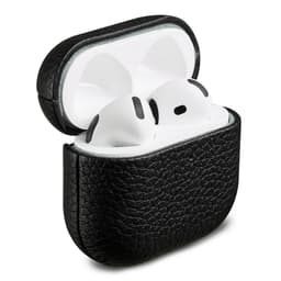 Accezz Echt Leren Case - Hoesje geschikt voor AirPods 4 - Zwart — thumbnail 1