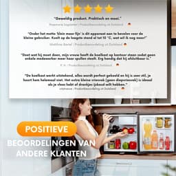 Stillstern - Mini-Koelkast - E - 45L - met Automatische Ontdooiing - Slot - Vriesvak - stil - ideaal voor keuken, kantoor, slaapkamer, hotels en kleine appartementen - Kleine koelkast - Minibar - Drankkoelkast — thumbnail 8