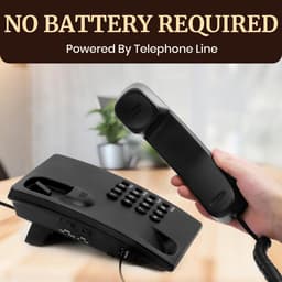 Vaste Telefoon voor Thuis en Kantoor - Eenvoudig te Bedienen Desktop Telefoon (Zwart) — thumbnail 6