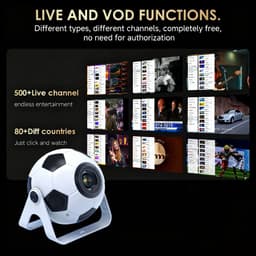 Namajunas - Beamer - Voetbalprojector - Smart 1080P Full HD Projector - Mini Beamer - FULL HD (4K-Ondersteuning) - 3000 lumen - WiFi & Bluetooth - Ingebouwde Speakers - Draagbare Beamer Thuisbioscoop - - Autofocus — thumbnail 3