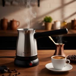 Frank & Muller - Elektrische Turkse Mokka Machine 0,5 Liter – Turkse Koffiezetter Cezve – Elektrische Ibrik 500 ml – RVS Koffiepot – 360° Draaibaar – Verborgen Verwarmingselement – Droogkookbeveiliging – Met Veiligheidsdeksel - Geschikt voor Melk — thumbnail 4