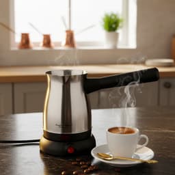 Frank & Muller - Elektrische Turkse Mokka Machine 0,5 Liter – Turkse Koffiezetter Cezve – Elektrische Ibrik 500 ml – RVS Koffiepot – 360° Draaibaar – Verborgen Verwarmingselement – Droogkookbeveiliging – Met Veiligheidsdeksel - Geschikt voor Melk — thumbnail 2