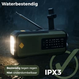 Nextora Noodradio - Noodradio Solar Opwindbaar - Powerbank Zonneenergie - Noodradio Opwindbaar en Batterij - Groen — thumbnail 4