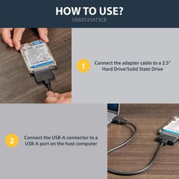 SATA naar USB kabel - 2,5" SATA III harde schijf adapter - extern converter voor SSD/HDD datatransfer — thumbnail 3