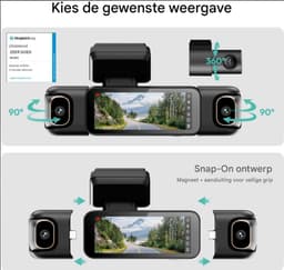 BOTSLAB 4-kanaals dashcam voor auto (voor- en achterkant), 4-kanaals 3K + 3 * 1080P, autodashcam met 128GB SD-kaart, GPS, 5GHz WiFi, 3.18" IPS-scherm, super nachtzicht, WDR, G-sensor, loopopname, parkeermonitor — thumbnail 2