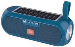 Luidspreker - Draadloze luidspreker op zonne-energie - 19×7×7 cm - Oplaadbaar via USB - Compatibel met smartphones, tablets, pc's, tv's, FM-radio's en TF-kaarten - Geschikt voor thuis, feestjes, kamperen en reizen - Blauwgroen — thumbnail 1